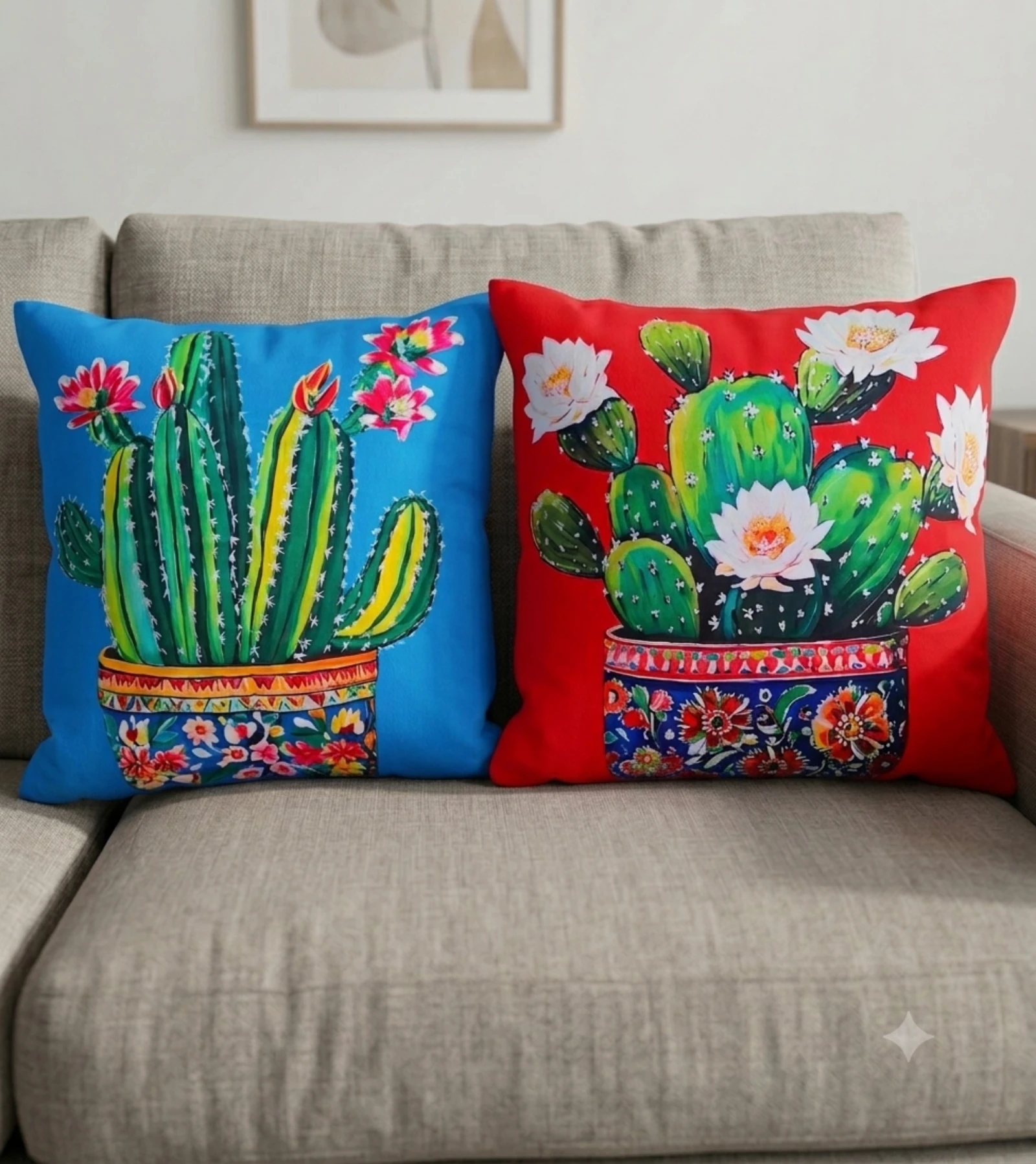Lot de 2 housses de coussin 40x40cm décoration intérieur extérieur jardin meuble 